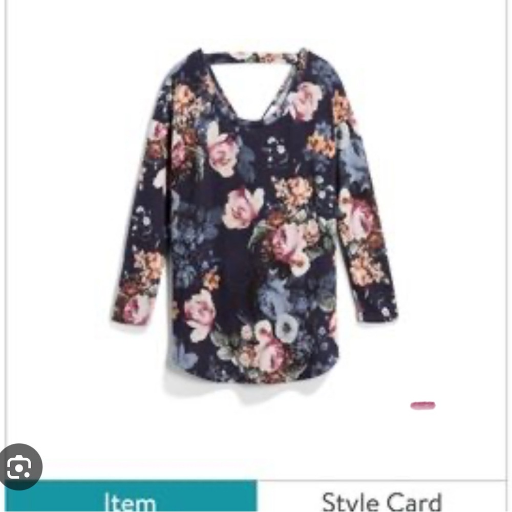 Floral Print Women's Sweater - Navy and Multicolor